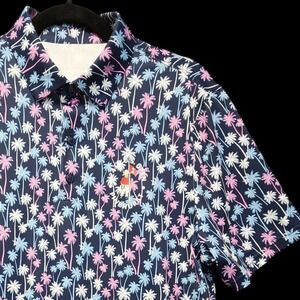 U.S. Open Polo Shirt Mens Medium Blue Palm Tree 124th US Open Pinehurst Golf